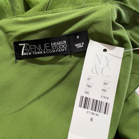 New York & Company Lined Green 7th Avenue Paper Bag Palazzo Skirt NWT - Picture 8 of 10